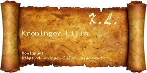 Kroninger Lilla névjegykártya